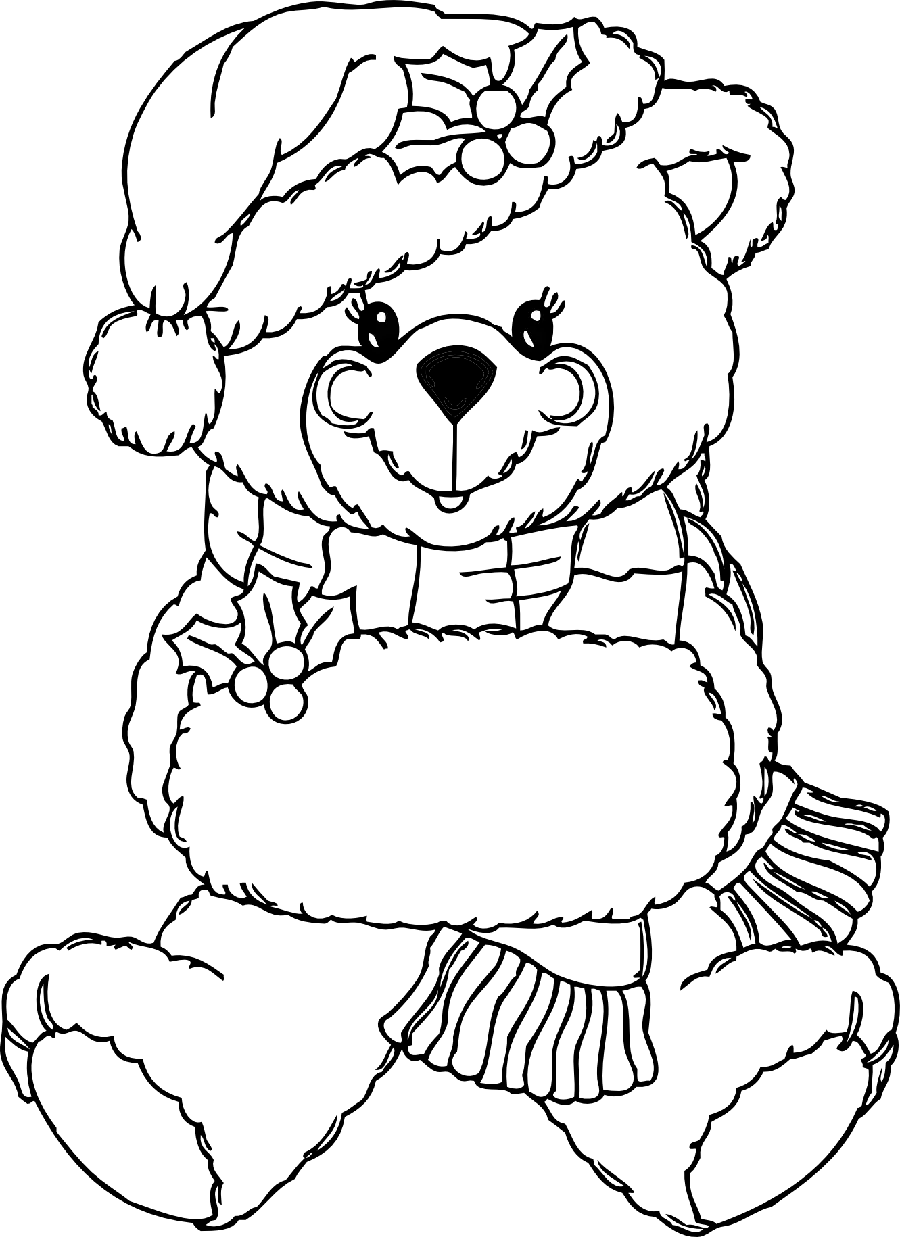 Image of a PNG painting of a bear Girly and cute, suitable for coloring