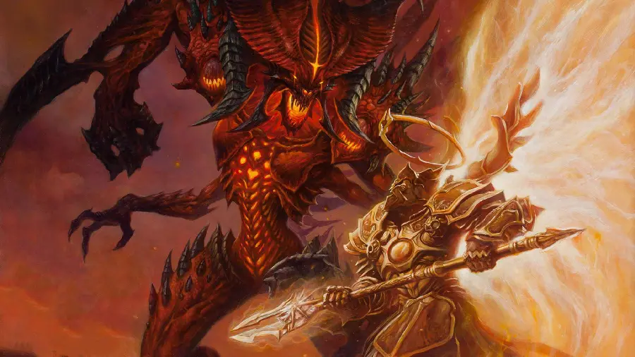Photo of the fight in the game Diablo for Windows background