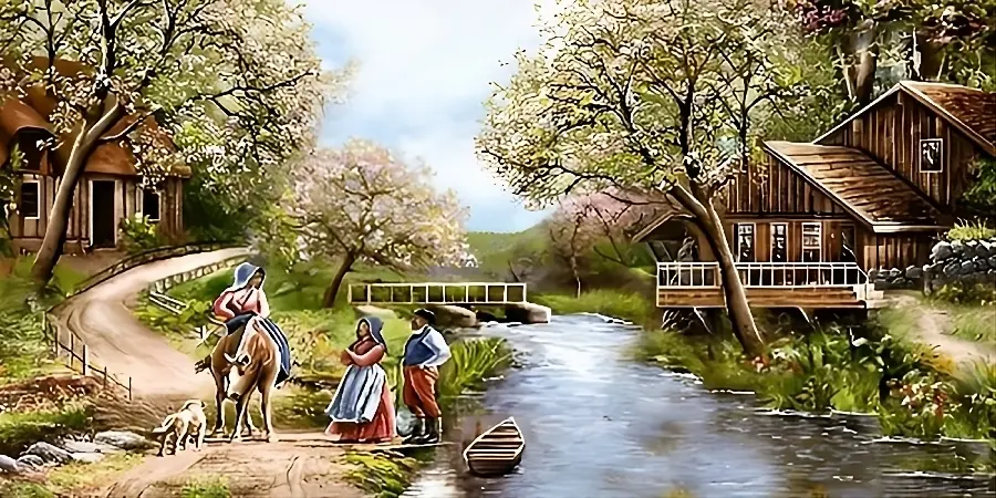 Beautiful and spectacular landscape painting