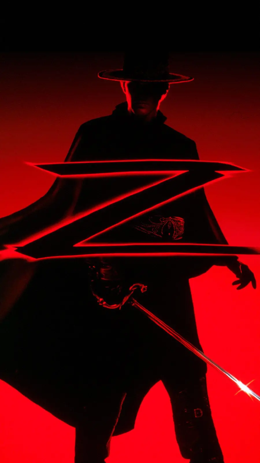 Background photo for the phone with Zorro design and his special symbol