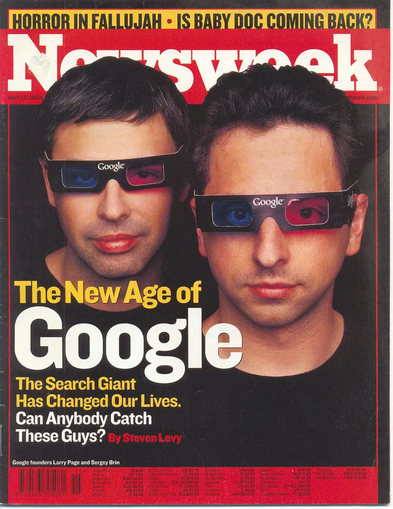 Photo printed on the magazine of Larry Page and Sergey Brin