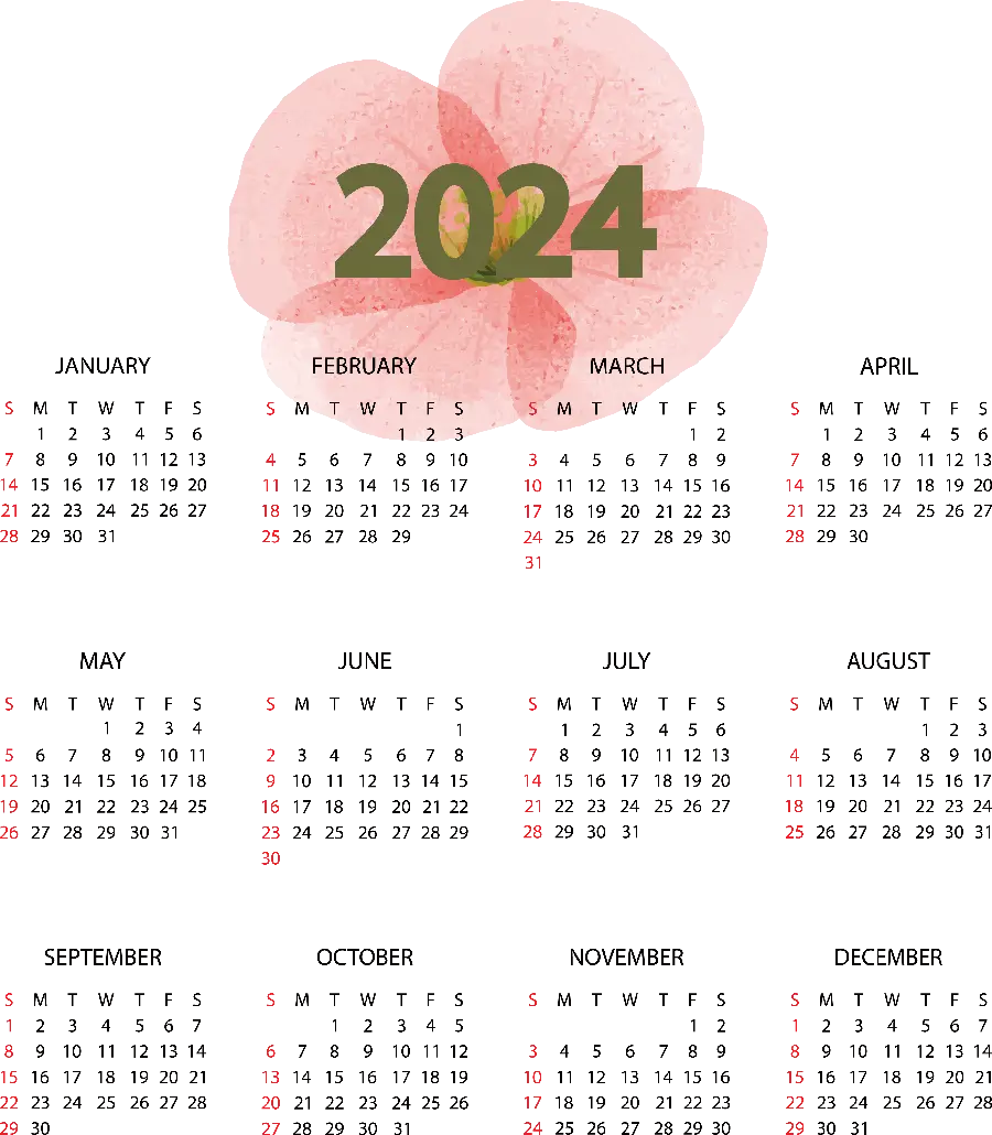 Background image of the new calendar 2024 for printing