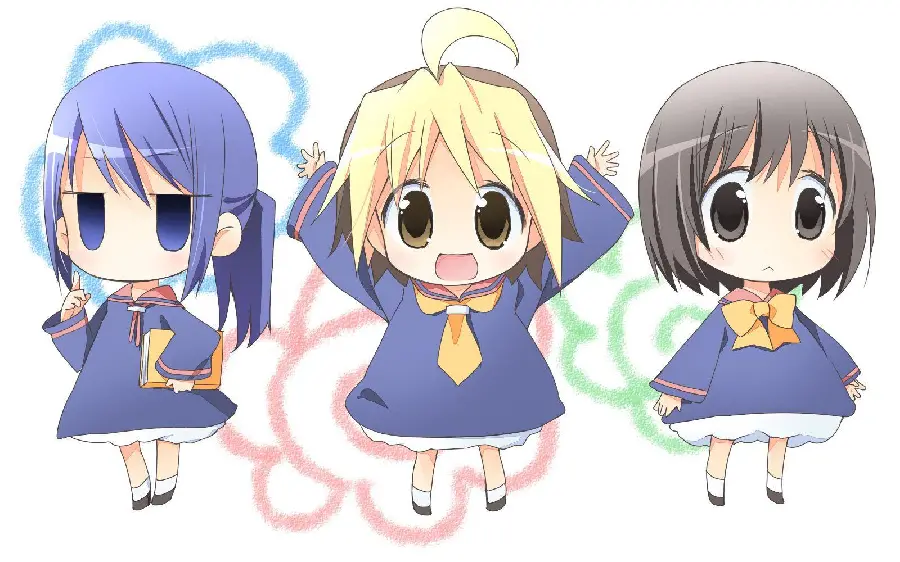 Cute and funny picture of anime girls of kindergarten age