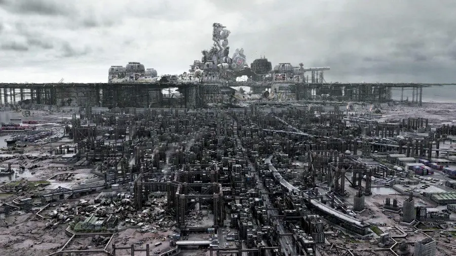 Stock photo with the design of a large industrial factory