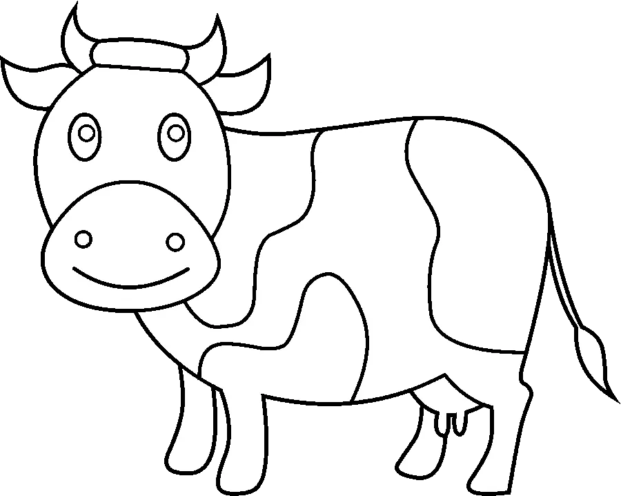 A simple cropped and uncolored cow image in PNG format