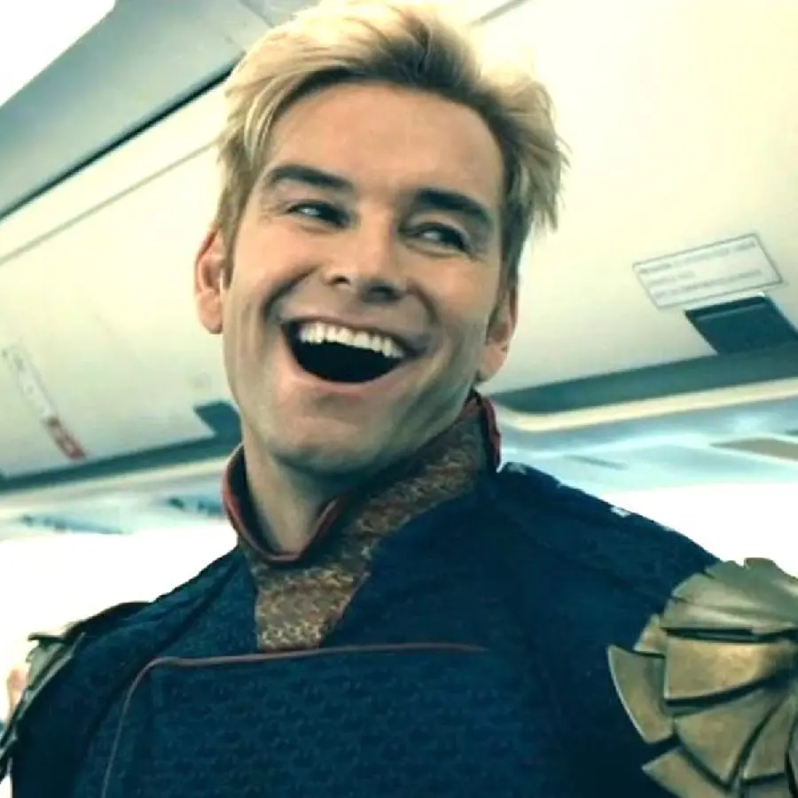 Cool background of Homelander with a happy face