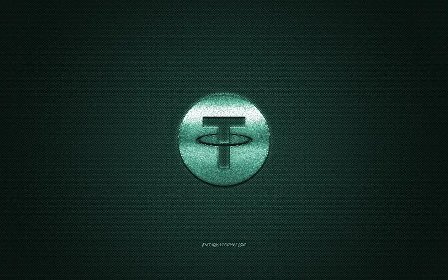 Tether logo photo suitable for profiles of cryptocurrency accounts with a black background 