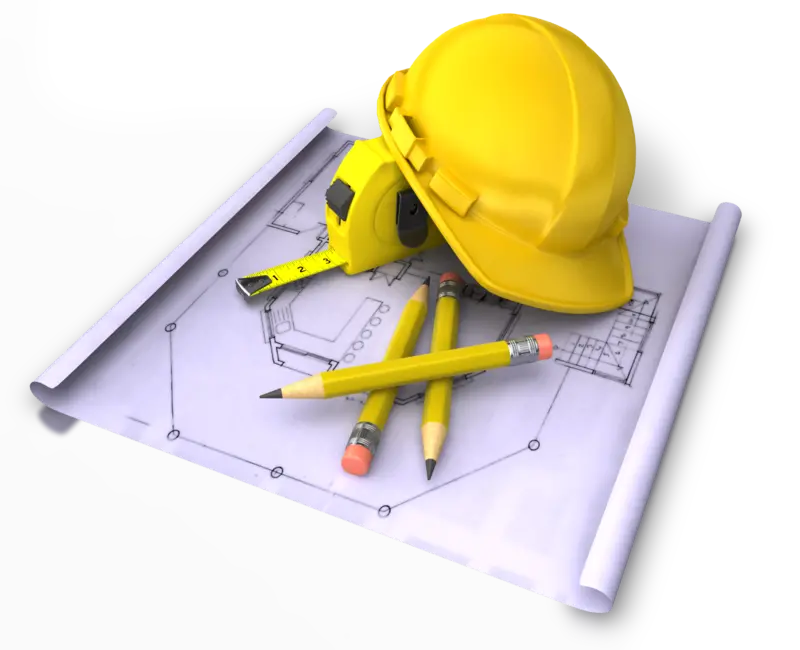 Photo of construction equipment and Required equipment for planning and drawing