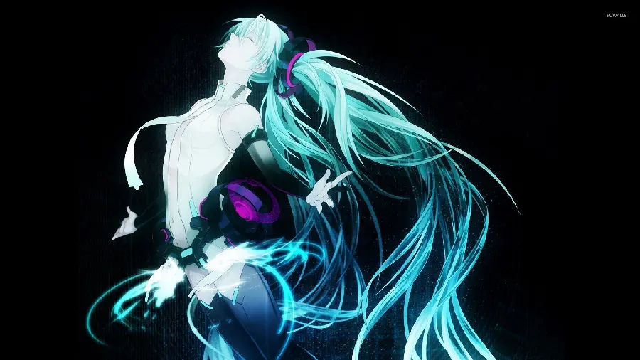 Cool and beautiful anime flying photo on a black background