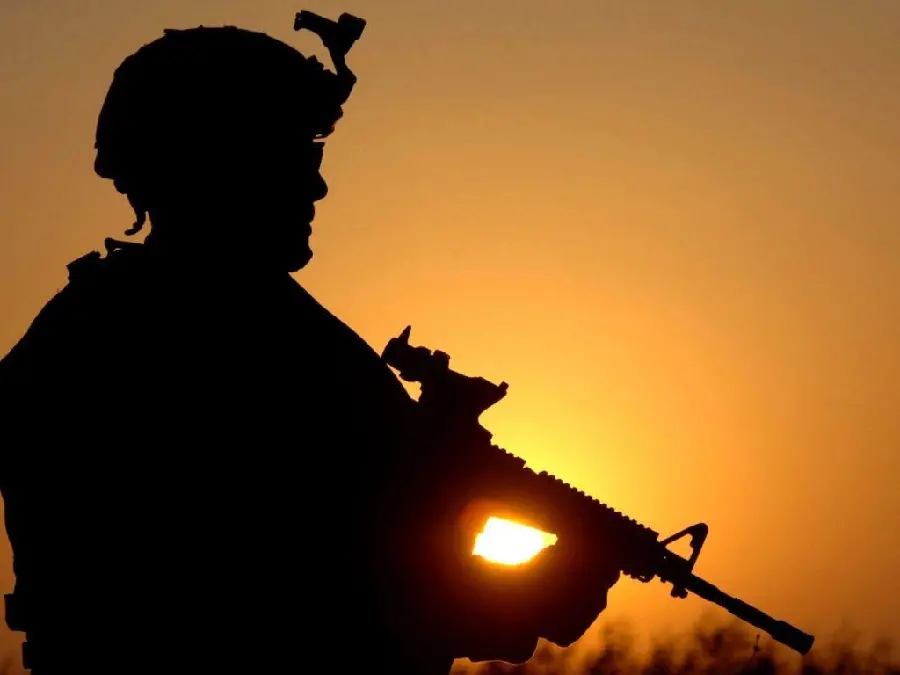 Cool profile picture of a military soldier and sunset