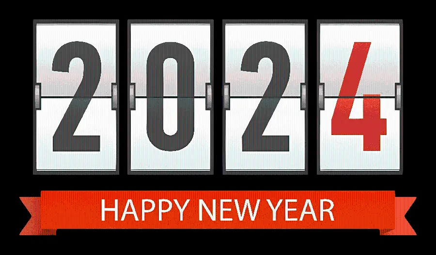 Photo of congratulations 2024 for printing on a desktop calendar