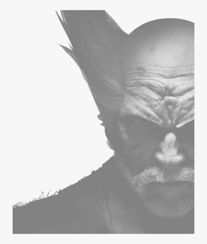 Black and white wallpaper of Heihachi Mishima