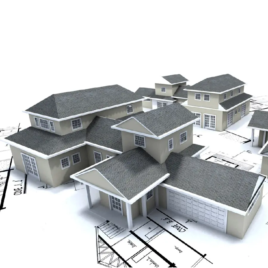 Exterior architectural plan of a residential building 