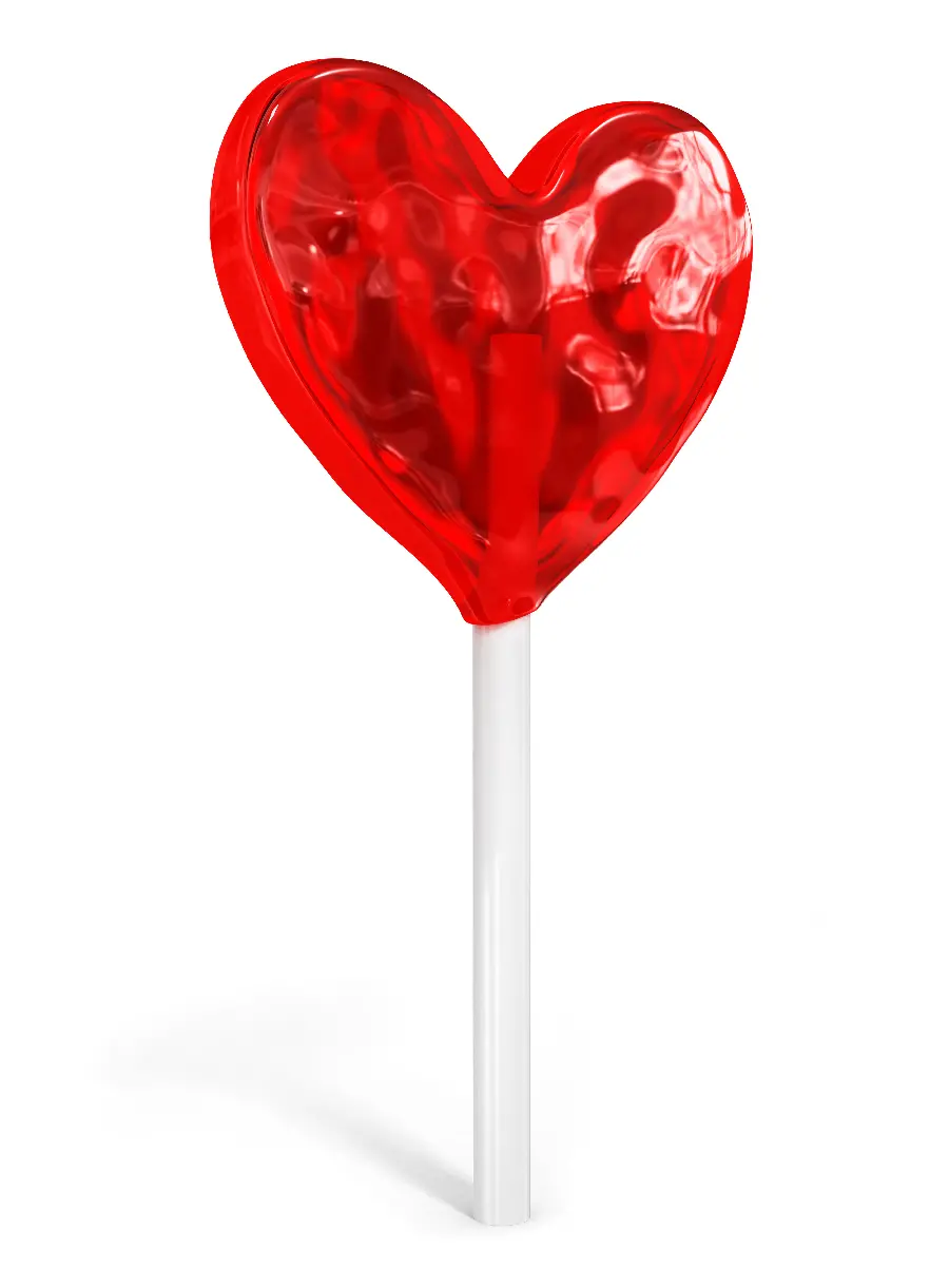 Valentine's Stock Image Delicious Heart Candy with White Background 