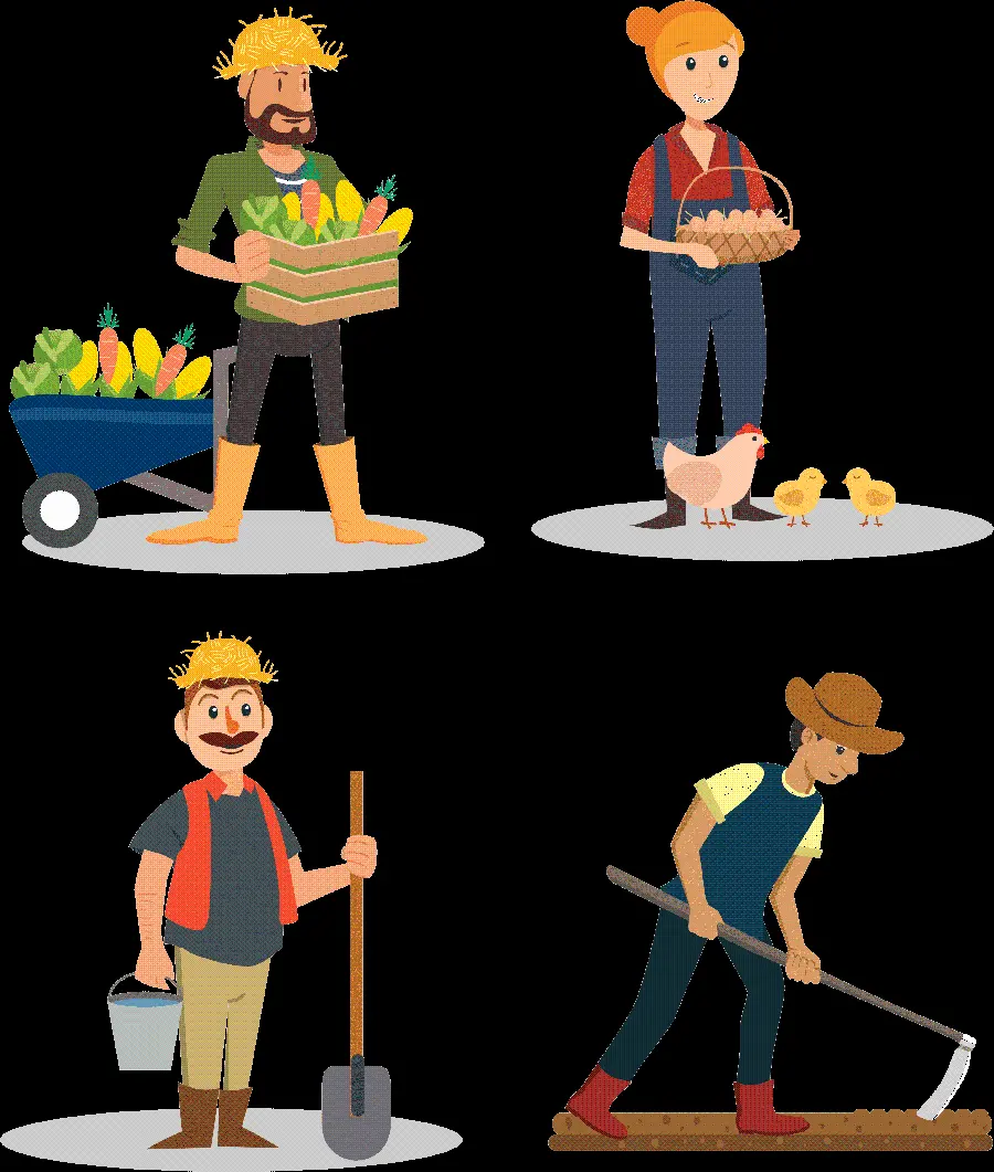 Download PNG and Cropped Images of Various Farmers