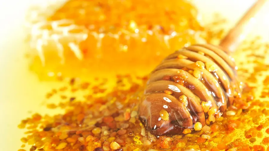 Interesting background photo of honey used in advertising honey products
