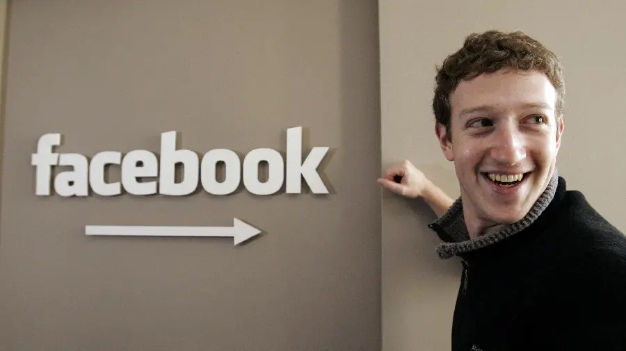 Photo of Mark Zuckerberg and Facebook logo for profile