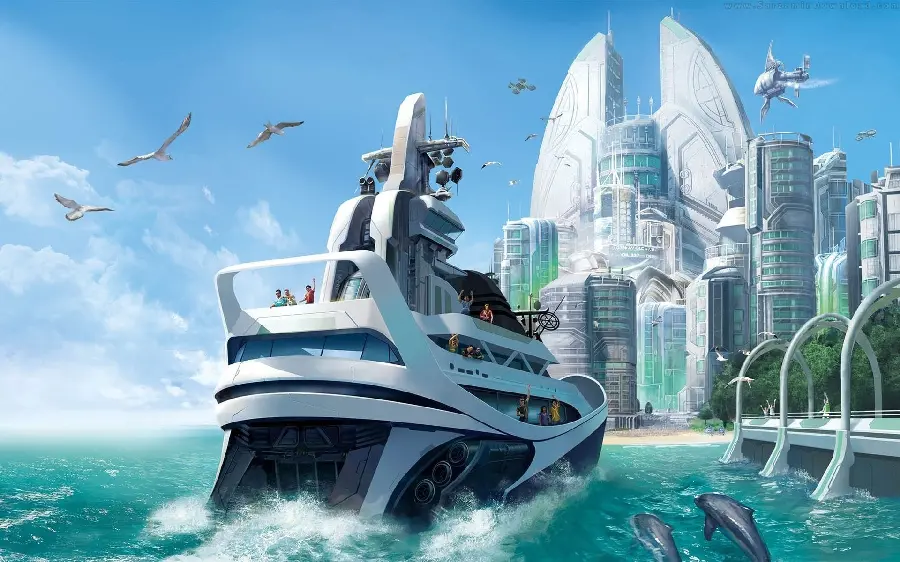 Download wallpaper of computer game of sea ship in HD quality 