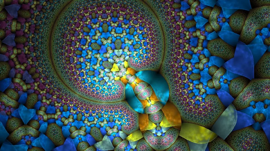 Fractal and abstract wallpaper in a beautiful blue theme