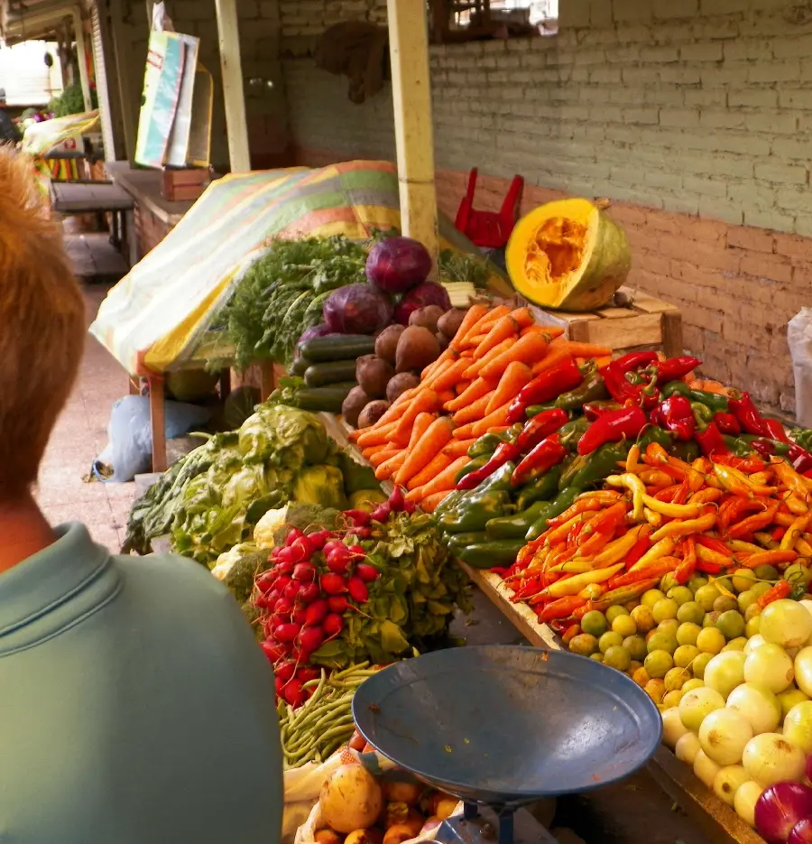 Image of the central fruit and vegetable shop and market for imported and exported fruits and vegetables