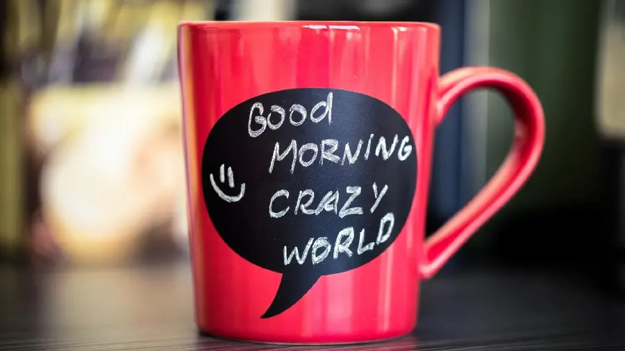 Latest Stylish and attractive wallpaper with a mug design and the inscription Good morning