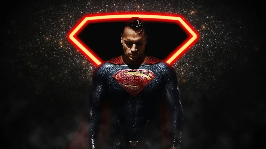 A picture of Superman with the masterpiece and awesome play of Henry Cavill