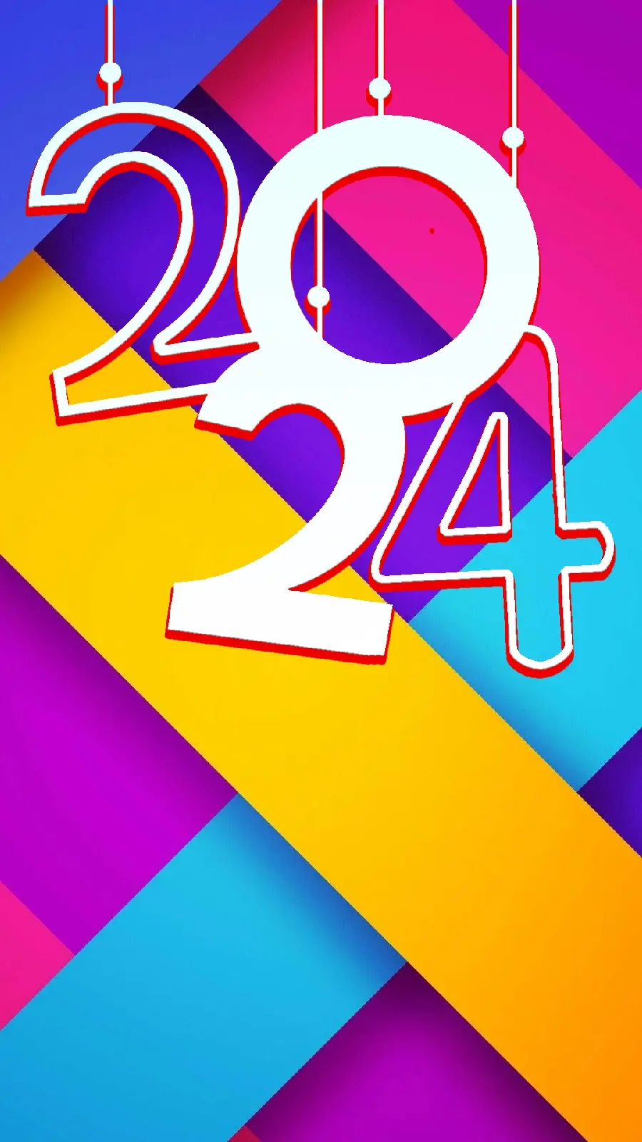 Photo Colorful graphics for New Year 2024 and Christmas 2024 greetings