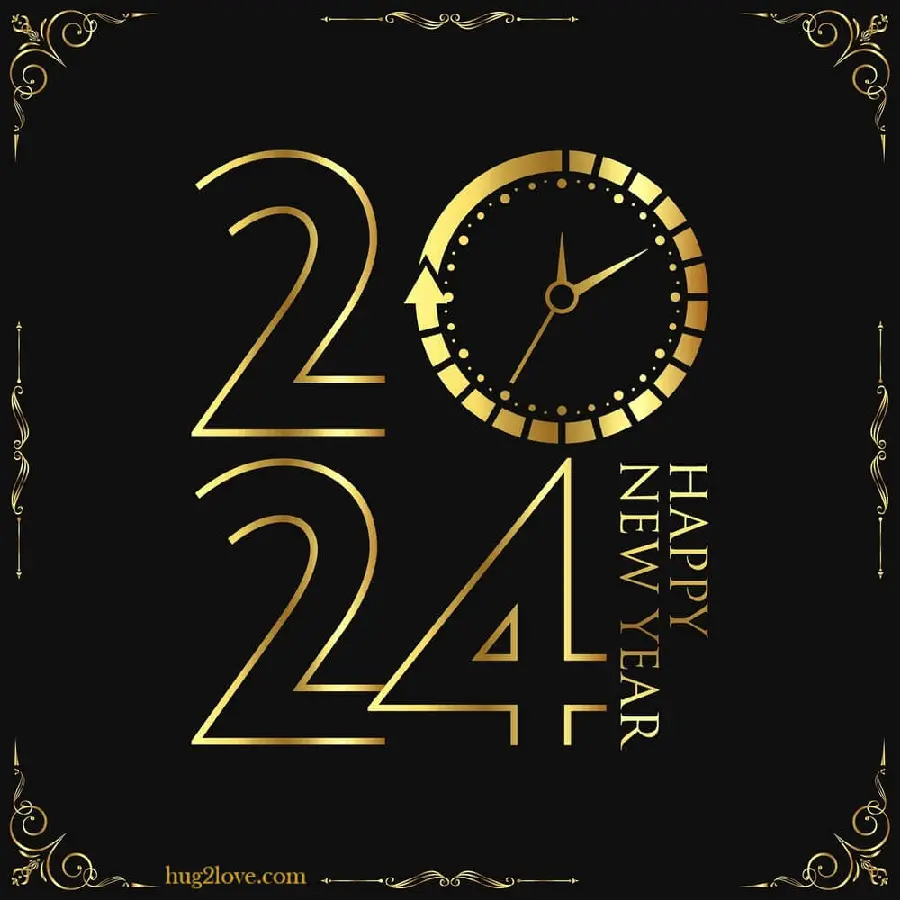 Picture of the number 2024 with a black background for congratulating the birthday of Jesus Christ 