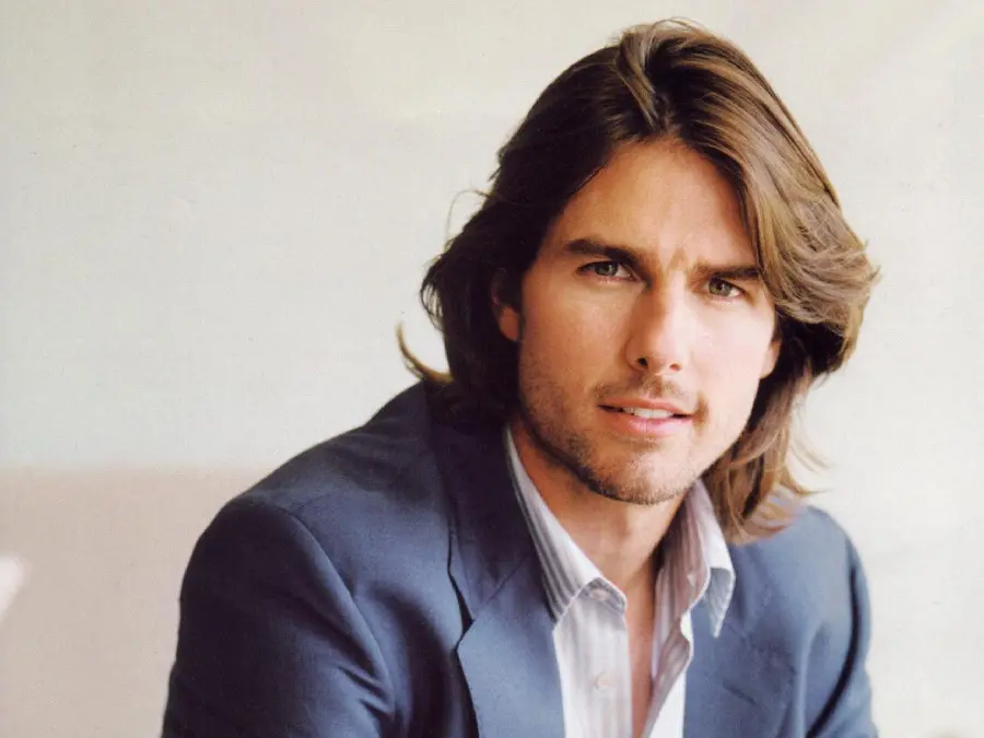 A rare photo of Tom Cruise with long hair
