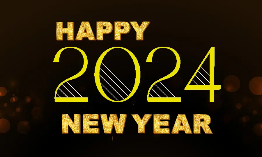 Photo of English writing for New Year and Christmas 2024 greetings