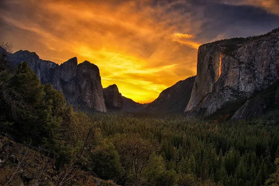 Moment of sunset in beautiful and wonderful nature