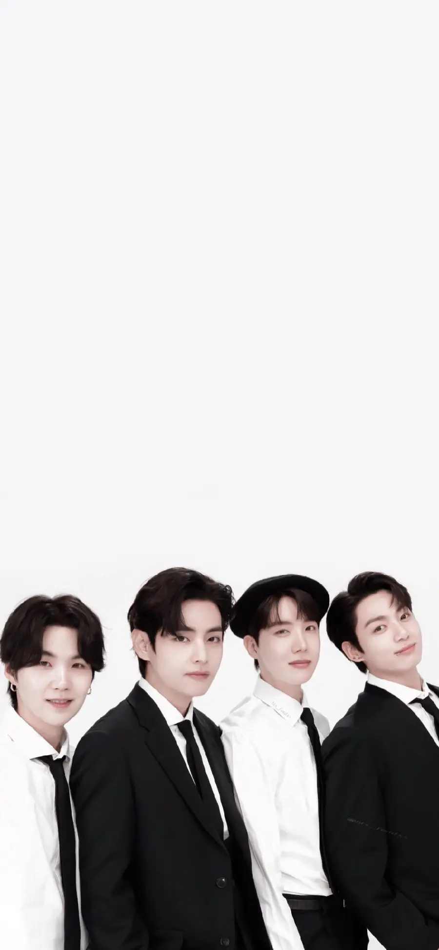Cute wallpaper of four members of the K-pop group BTS