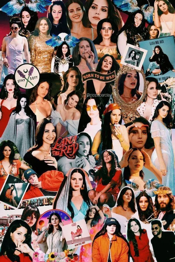 Collection of different pictures of Lana Del Rey in one picture
