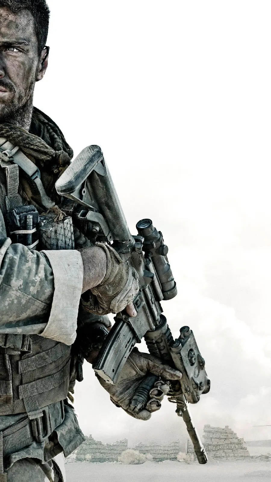 Mobile phone wallpaper image of a military soldier