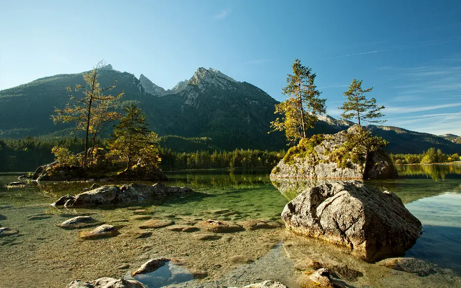 Image of lush natural attraction and landscape with blue sky 