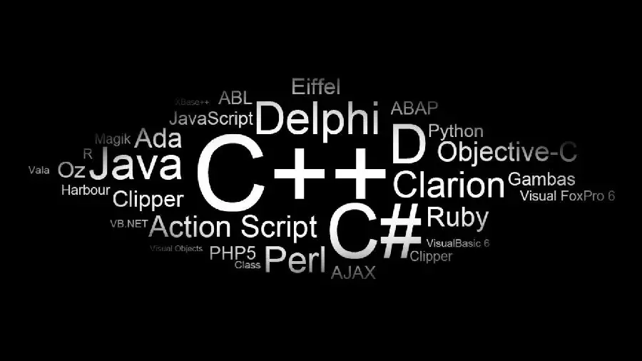 Cool minimalist programming wallpaper on a black background
