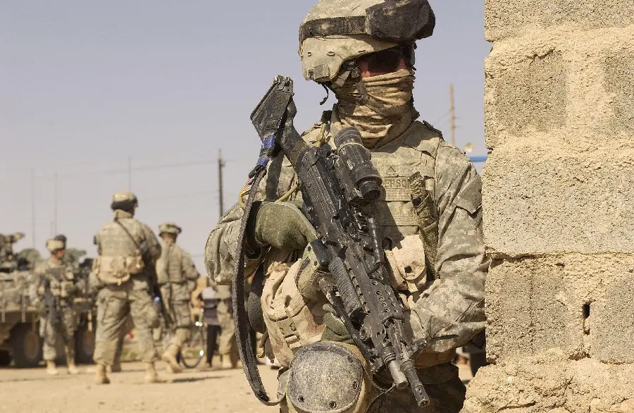 Real photo of a soldier behind the battlefield
