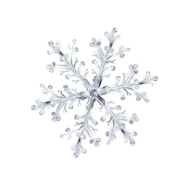 Crescent crystal and glass snowflake png image cut out