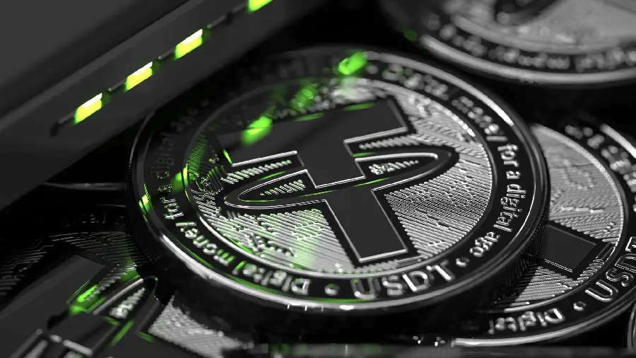 High quality basic Tether cryptocurrency wallpaper created by blockchain