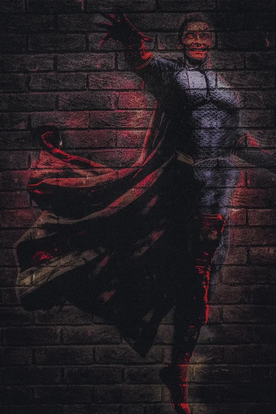 Homelander wallpaper designed on the wall