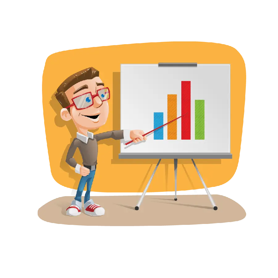 Download PNG image of a teacher teaching a diagram 