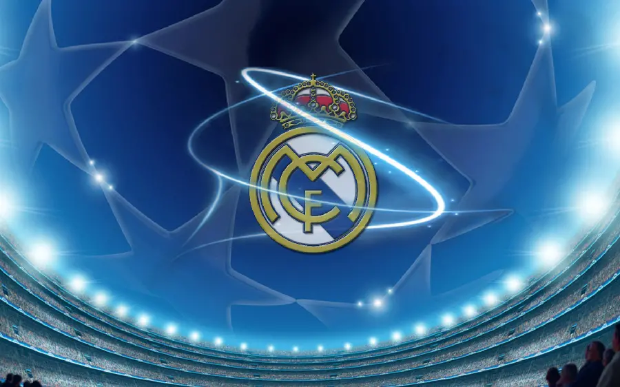 Real Madrid design background with a simple blue background 