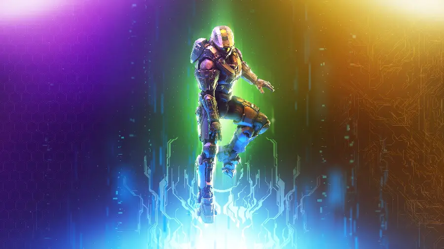 Background picture with background Bright colors of Master Chief