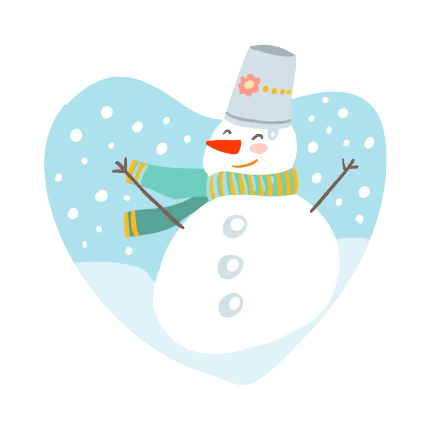 Happy and smiling snowman PNG photo without background
