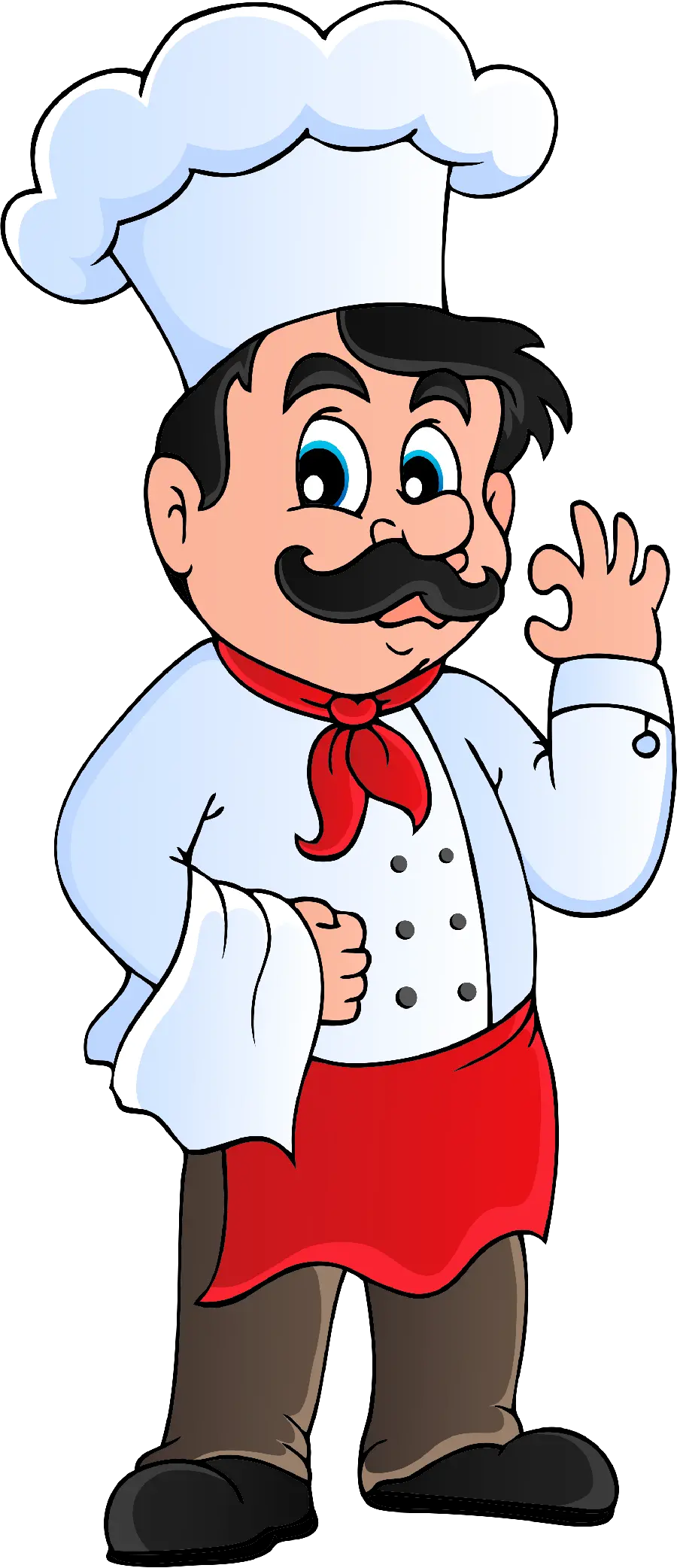 Computer graphic drawing of chef in PNG format without background