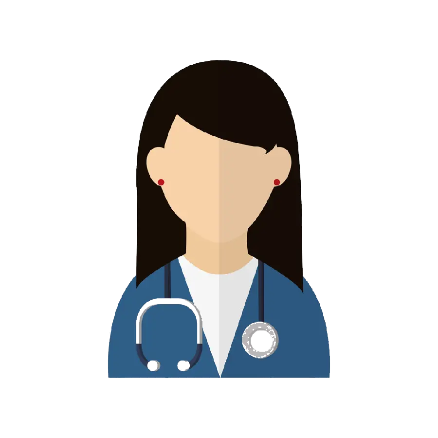 High quality png digital drawing of a female nurse 