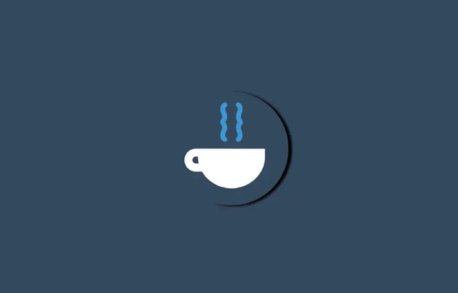 Minimalist programming wallpaper with a simple coffee cup design