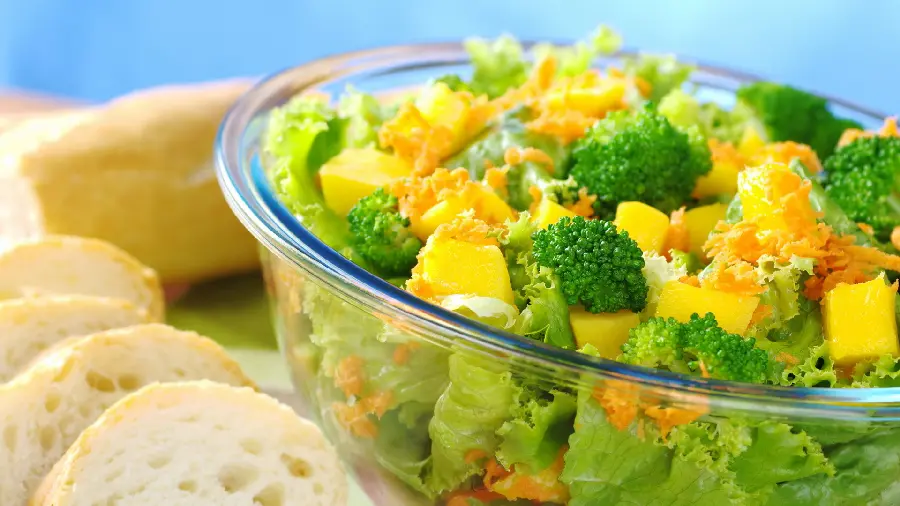 A new and classy and luxurious background of a special salad with broccoli