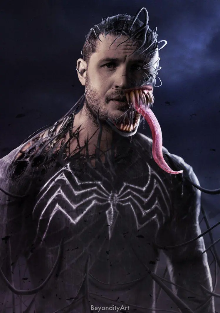 Tom Hardy and the Venom movie character