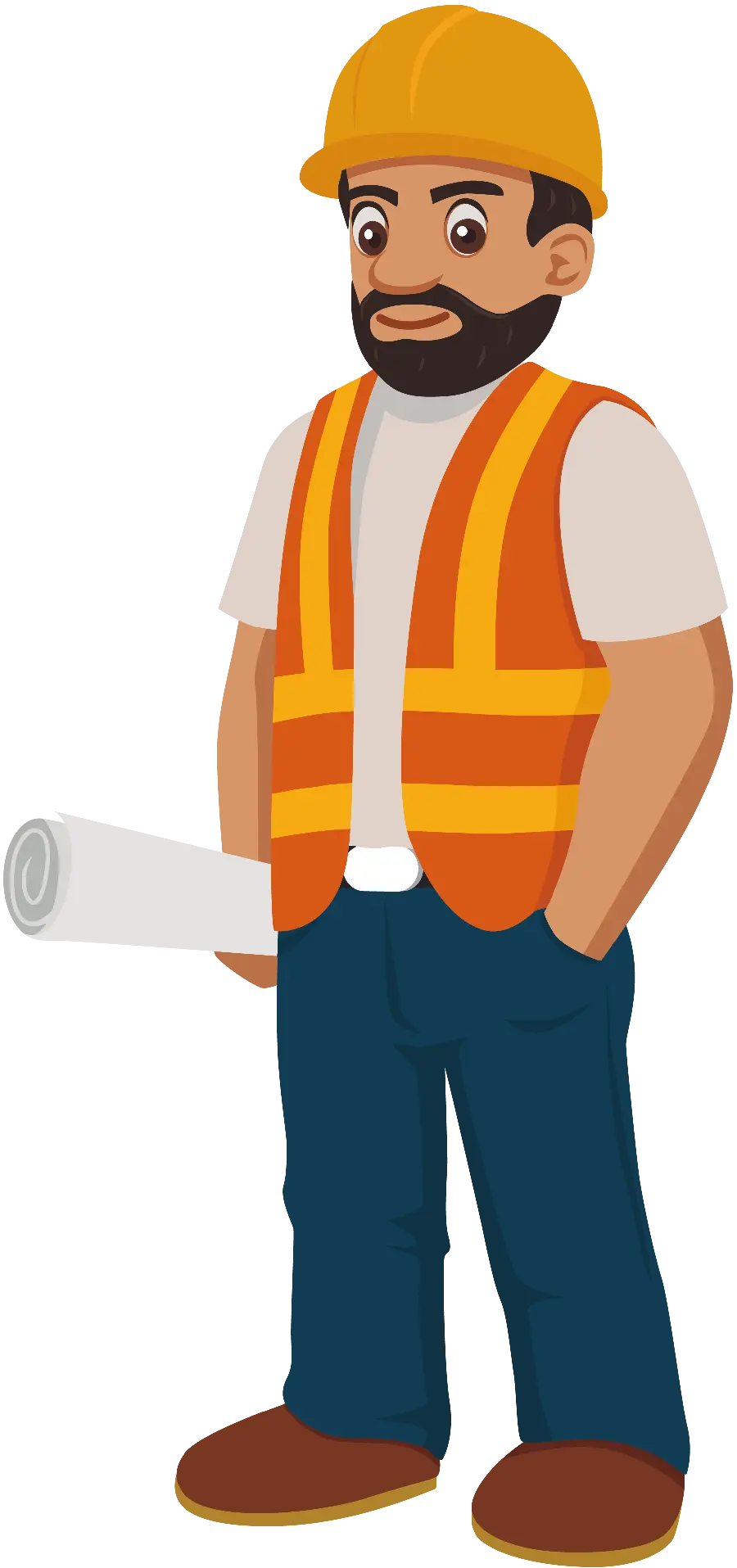 Download free graphic image of a cartoon civil engineer or building in PNG format